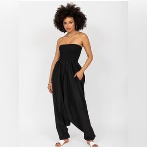 Likemary 2 in 1 Black Strapless Jumpsuit One Size. NWT.